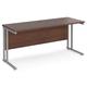 Mears 1600mm Cantilever Wooden Computer Desk In Walnut Silver