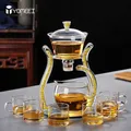 YOMEEI-Ensemble de théière en verre de cristal service à thé paresseux automatique pot goutte à