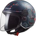 LS2 OF558 Sphere Lux Maxca Casco Jet, blu-arancione, dimensione XS