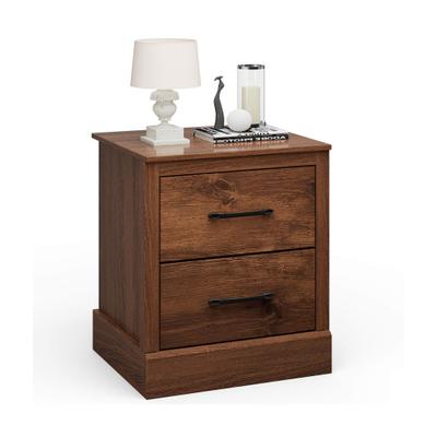 Costway Wood Compact Floor Nightstand with Storage...