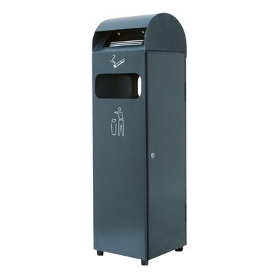 cookmax Standabfallbehälter mit Ascher 48 Liter grau, 49.2x96x25 cm