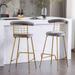 Bar Stool Set of 2 Velvet High Bar Stool Kitchen High Dining Chairs - 23.5"L x17.25"W x 40.16"H