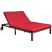 2-Person Patio Rattan Lounge Chair with Adjustable Backrest - 81" x 50" x 12.5"~35" (L x W x H)