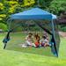 10 x 10 Feet Pop Up Canopy with Mesh Sidewalls and Roller Bag - 10 x 10 x 7.8-8.4 ft (L x W x H)