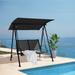 2-Seat Outdoor Canopy Swing with Comfortable Fabric Seat and Heavy-duty Metal Frame - 58" x 45" x 70"