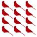 12 Pack Christmas Cardinal Simulation Foam Bird Animal Faux Ornaments Home Garden Decor