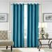 Innerwin 1-Piece Velvet Grommet Blackout Window Curtain For Bedroom Thermal Insulated Window Drape Plain Solid Color Room Darkening Curtain Blue W:52 xL:63