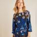 Anthropologie Tops | Anthropologie By Geisha Designs Orla Embroidered/Sequined Top/Blouse, Size L | Color: Black/Blue | Size: L