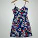 J. Crew Dresses | J. Crew Sun Dress Women's Size 2 Sleevless Floral Mini Lined V Neck New Nwt | Color: Blue/Red | Size: 2