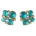 Kate Spade Jewelry | Kate Spade Seastone Sparkler Turquoise Blue Cluster Earrings | Color: Blue/Gold | Size: Os