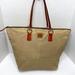 Dooney & Bourke Bags | Dooney And Bourke Tan And Brown Leather Tote Bag | Color: Brown/Tan | Size: 18”X12”X8”