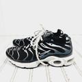 Nike Shoes | Nike Air Max Plus Black White Lace Up Running Shoes C907 | Color: Black/White | Size: 4b