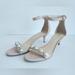 Nine West Shoes | Ladies 7m Nine West Lipstick Sandal Adjustable Ankle Strap 2" Heel Jewel Detail | Color: Tan | Size: 7