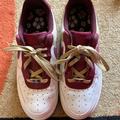 Nike Shoes | Air Force Nike Women Size 9 Bear Print Great Condition Plum Nike Check | Color: White | Size: 9
