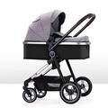 Babies Travel System Pushchair Stroller Lightweight Pram Stroller for Toddlers,Aluminum Alloy Frame Baby Pram for 0-36 Months Baby (Color : Flax Gray, Size : 2 in 1)