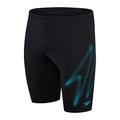 Speedo Men's Hyper Boom Placement II Jammer, Black/Bolt, 36