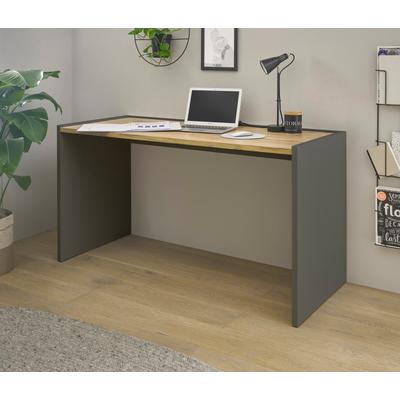 Schreibtisch INOSIGN "CiTY/GiRON", grau (anthrazit, eiche wotan dekor, anthrazit, eiche wotan dekor), B:143cm H:76,2cm T:62,2cm, Tische, moderner Computertisch, wohnliches Home Office, Breite 80 oder 143 cm Image