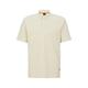 BOSS Herren Petempesto Relaxed-Fit Poloshirt aus Baumwoll-Mix mit Waffelstruktur Hellbeige M