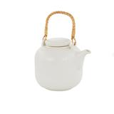 1.21 Quart Textured Stoneware Teapot in White