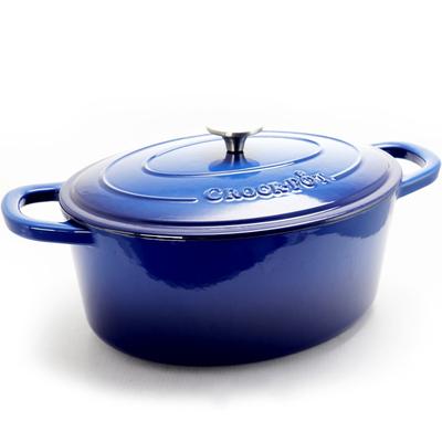 7 Quart Oblong Cast Iron Dutch Oven in Ocean