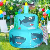 The Party Aisle™ Birthday Cake Inflatable Polyester in Blue | 66 H x 39.6 W x 39.6 D in | Wayfair A5150240DEAA426DB6C12B1600F829A5