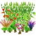 STONCEL Artificial Aquatic Plants 21 Pcs Aquarium Fish Tank Plants Plastic Fish Tank Decorations Vivid Fake Aquatic Simulation Plants Creature Aquarium Decoration (Green)