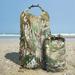 Fairnull Camping Backpack Large Capacity Waterproof with Handle Wear Resistant Camouflage Item Storage Oxford Cloth Roll Top Floating Backpack Dry Bag Camping Supplies