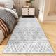 SIXHOME 2 x8 Runner Area Rugs Washable Rugs Boho Area Rug Modern Geometric Neutral Carpet for Home Decor Foldable Non Slip Bedroom Rugs Entryway Hallway Runner Rug Gray