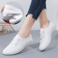 CAICJ98 Womens Tennis Shoes Women Sneakers Shoes with Arch Support Casual Slip On Comfort Flats Canvas Womens Walking Fall White