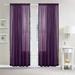 Pom-Pom Tassel Window Drapes (Set of 2) Multipurpose Sheer Curtains 40 X 84 Eggplant Purple