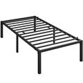 Latitude Run® 18" Metal Platform Bed Frame/Mattress Foundation/Steel Slat Support/No Box Spring Needed Metal in Black | Wayfair