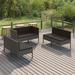 Latitude Run® 6 Piece Patio Lounge Set w/ Cushions Poly Rattan Wicker/Rattan in Gray/Black | 27.2 H x 22.4 W x 27.2 D in | Wayfair