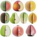 3D Fruit Shape Memo Note Pads Mixed Novelty Office Notepad-10 Pads Per Pack-150 Sheets Per Pad-Per Pad 1 Colours-Per Pack 10 Different Shapes Inside (Not-Self-Stick)