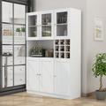 Red Barrel Studio® 71" Traditional Freestanding Kitchen Pantry Storage Cabinet, Pantry Cabinet w/ 4 Storage Cabinets in Brown/White | Wayfair