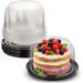 Prep & Savour Coner Plastic Cake Container w/ Clear Dome Cover 6" Round Plastic in Black | 6 H x 8 W x 6 D in | Wayfair