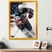 Red Barrel Studio® Hockey Player on Ice II - Graphic Art on Canvas Metal in Blue/Red/White | 40 H x 30 W x 1.5 D in | Wayfair