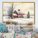 August Grove® Calm Red Barn In Winter IV - Farmhouse/Country Canvas Wall Art Metal in Red/White/Yellow | 16 H x 32 W x 1 D in | Wayfair