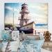 Breakwater Bay Fishing Boat & Light House IV - Beach Canvas Wall Art Canvas in Blue/Brown/White | 24 H x 1 D in | Wayfair