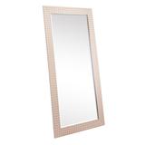 Latitude Run® Jadeah Beaded Framed Mirror, 66" x 32" Full Length Mirror, en Frame Mirror, Wall/Floor Mirror in Yellow | Wayfair