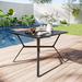 George Oliver Heulwen Stainless Steel Bistro Outdoor Table Metal in Black | 28 H x 36.8 W x 36.8 D in | Wayfair 38B530636C624C65BA8F499A6D12C4D7