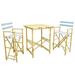 ZEW Inc 3 Piece Bar Height Outdoor Dining Set Wood in Blue/White | 29.5 H x 31.5 W x 31.5 D in | Wayfair SET-007-22