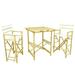 ZEW Inc 3 Piece Bar Height Outdoor Dining Set Wood in White | 29.5 H x 31.5 W x 31.5 D in | Wayfair SET-007-23