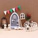 Hesroicy 14Pcs/Set Dollhouse Door Kit Xmas Element Realistic Mini Christmas House Ornament Miniature Model Pretend Toy for Entertainment