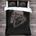 Black Sabbath Bedding Heavy Metal Duvet Cover 3D Rock 'n' Roll Print Bedding Comforter Cover for Teens Microfiber 3-Piece Quilt Cover Decorated Double（200x200cm）