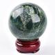 AMOYSTONE Emerald Ball Ball Natural Quartz Crystal Sphere Stone Ball with Wooden Base