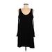 Aqua Casual Dress - Shift V Neck Sleeveless: Black Print Dresses - Women's Size Medium