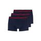 HUGO Herren Trunk Triplet Planet Dreier-Pack eng anliegende Boxershorts aus Stretch-Baumwolle mit kurzem Bein und Logos am Bund Dunkelblau S