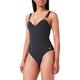 Emporio Armani Swimwear Damen Emporio Armani Women's Ribbed Lycra Padded One Piece Swimsuit, Schwarz, XS EU