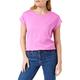 Minus Leti T-Shirt Damen Größe XXL | Pink Tshirt Damen | Basic Tshirt Damen Baumwolle Kurzarm Mit Rundem Halsausschnitt | Shirt Damen Elegant Mit Kurzen Ärmeln | Frühling Bluse Damen