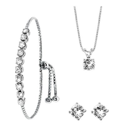 Lucardi Set 925 Silber - Weiß 42.0mm Damen